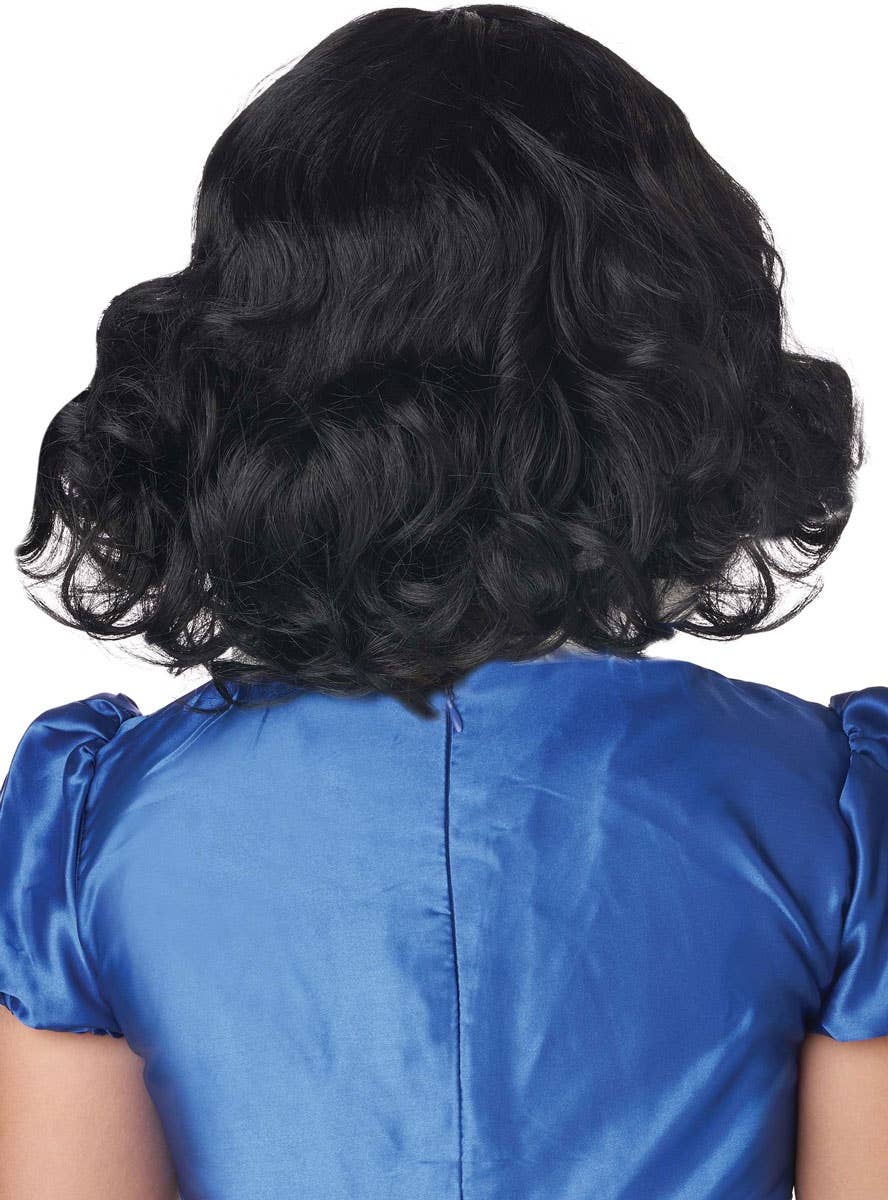 Image of Short Curly Black Girl's Snow White Costume Wig - Back View