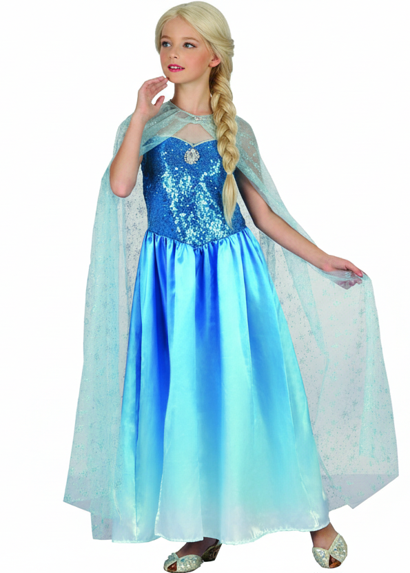 Snow Queen Girls Frozen Disney Fairytale Costume - Main Image
