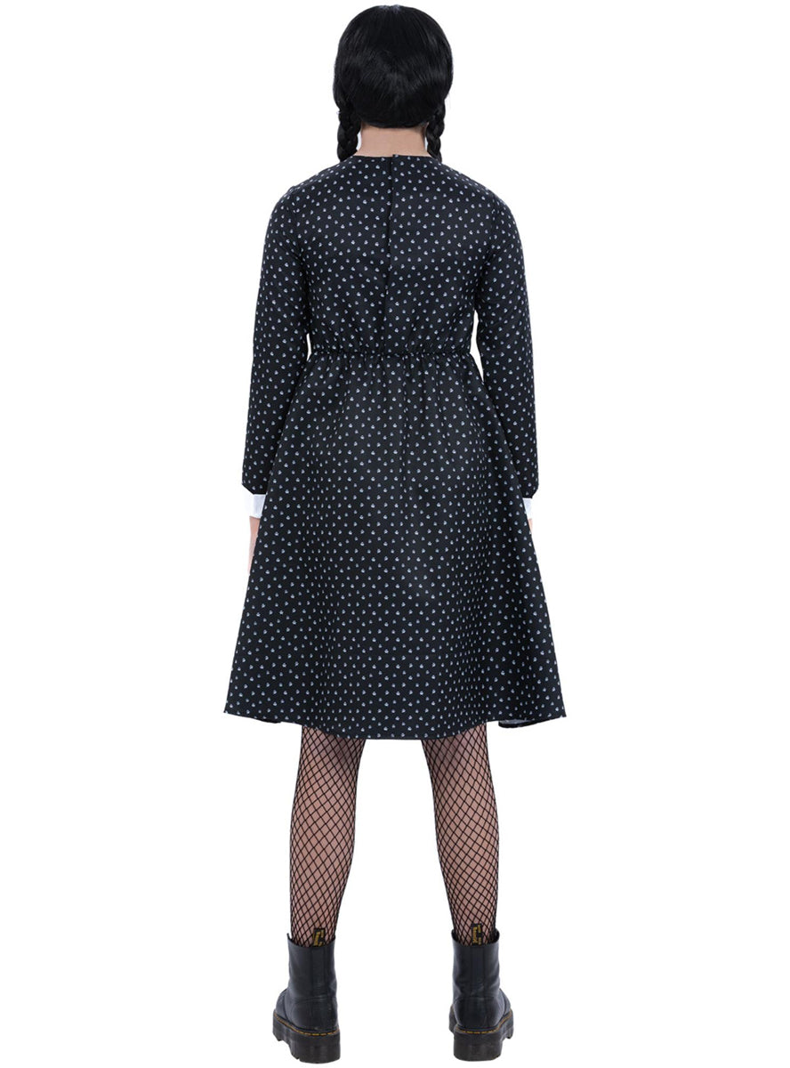 Girls Wednesday Addams Costume - Back Image