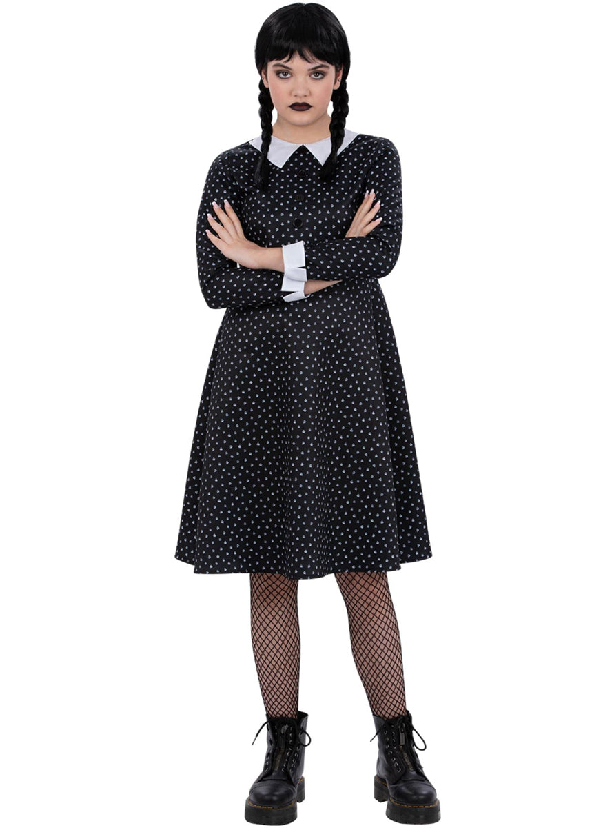 Girls Wednesday Addams Costume - Alternate Front Image