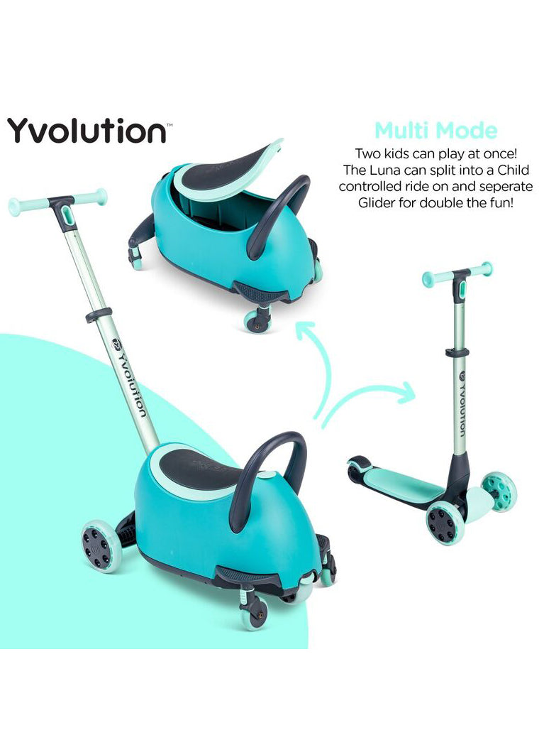 Glider Luna Green 5 In 1 Scooter And Ride On - Info Image 1
