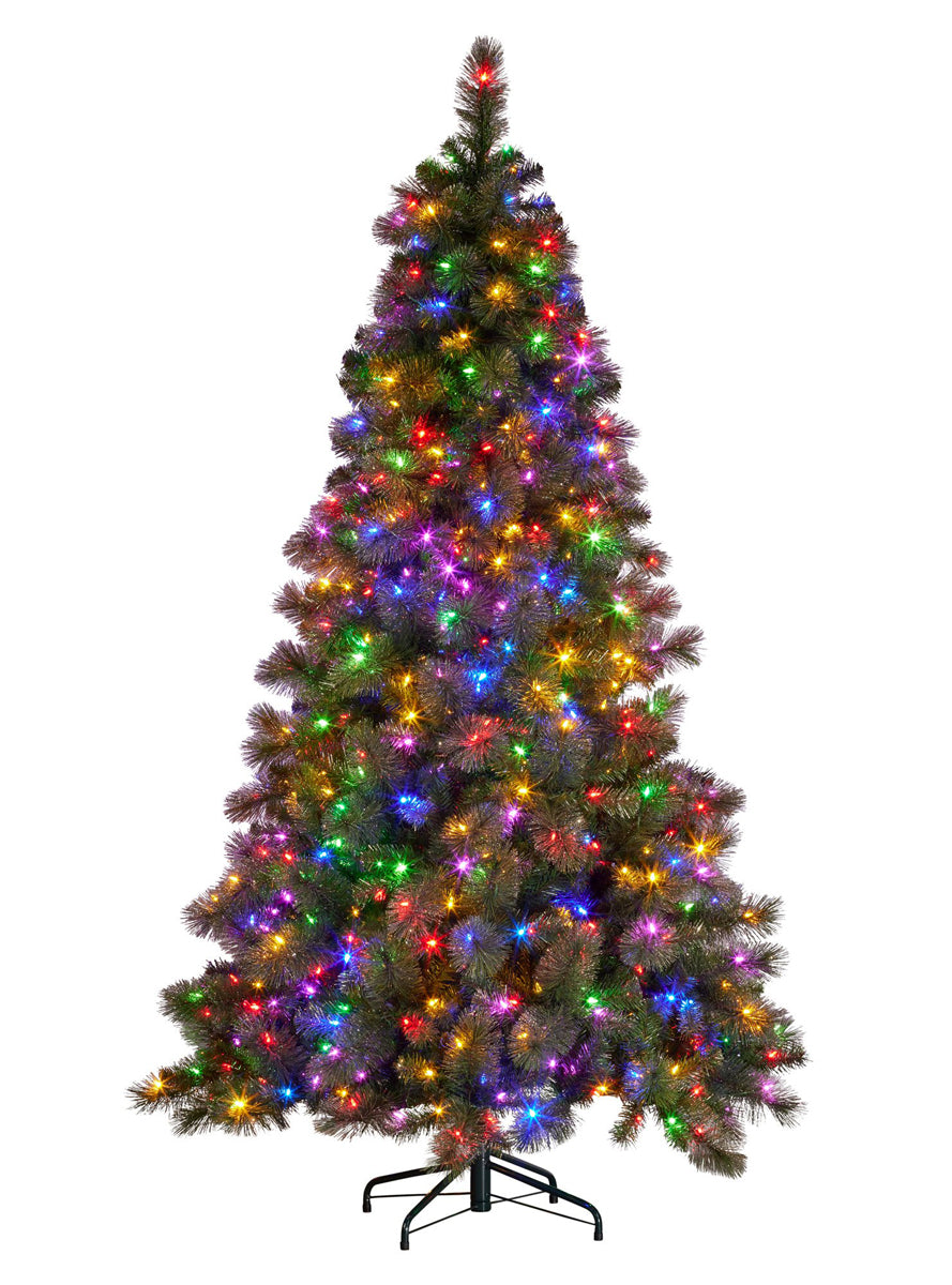 Glittery Christabelle Gold Pine Multi Function LED Light Christmas Tree 229cm - Main Image