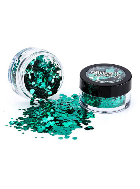 Glittler Me Up Chunky Metallic Green Loose Glitter Shaker - Main Image