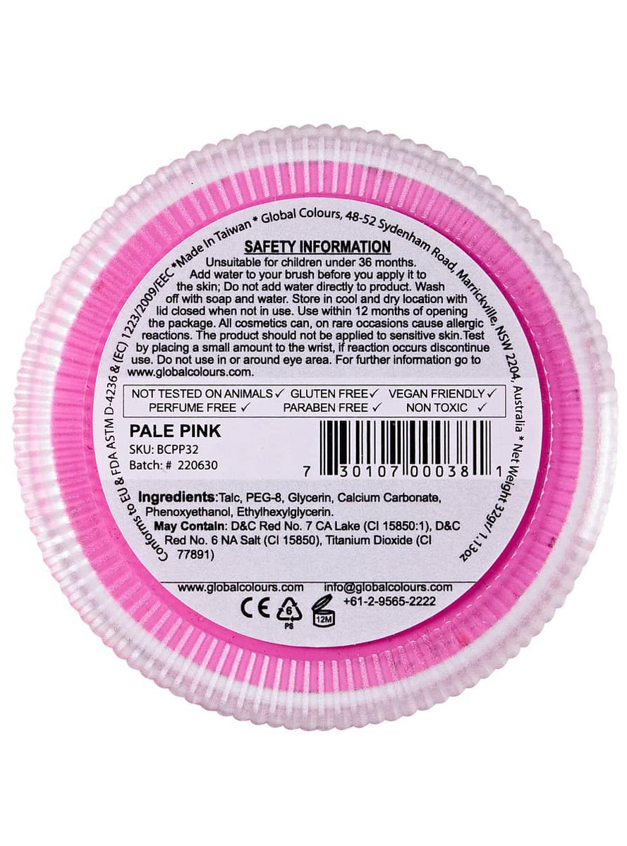 Global Blending 32 Gram Pale Pink Cake Makeup - Back Image