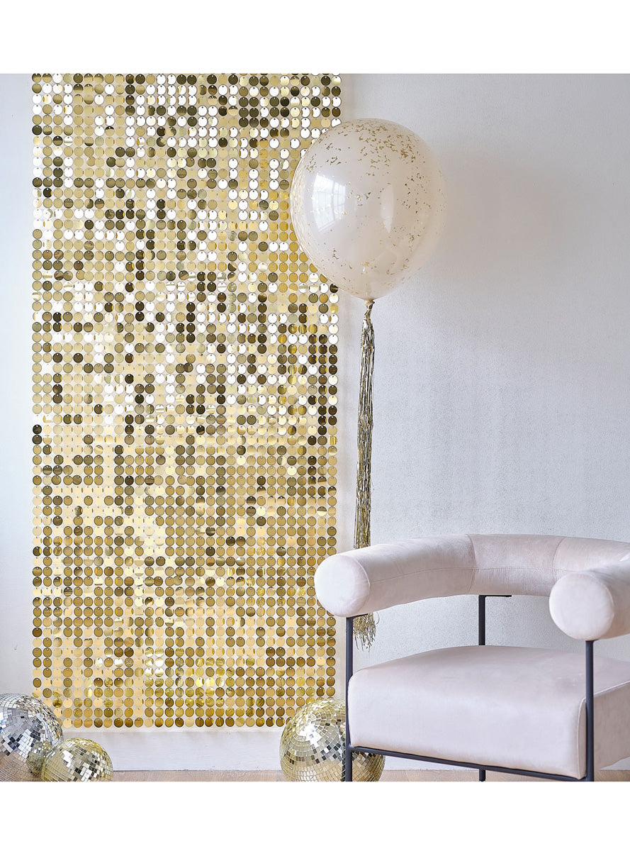 Gold Party 12 Shimmer Wall Backdrop Panels – Lifestyle Image