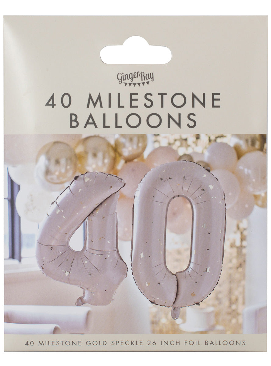 Gold Party 40th Birthday 66cm Balloon Kit – Packaging Image