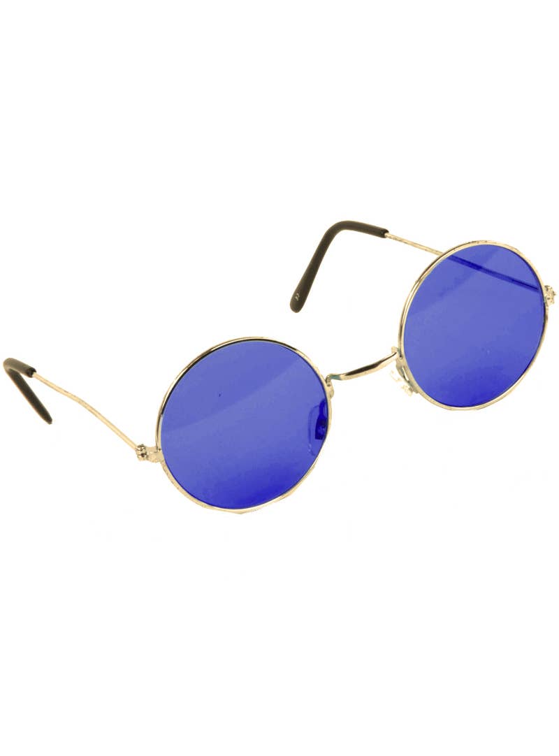 70s Round Blue John Lennon Hippie Costume Glasses