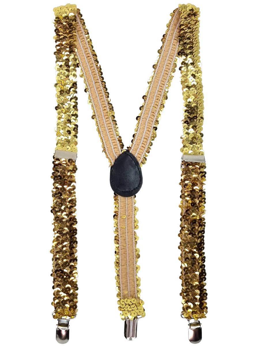 Image of Sparkly Gold Showman 3 Piece Costume Accessory Set - Alternate Image 4