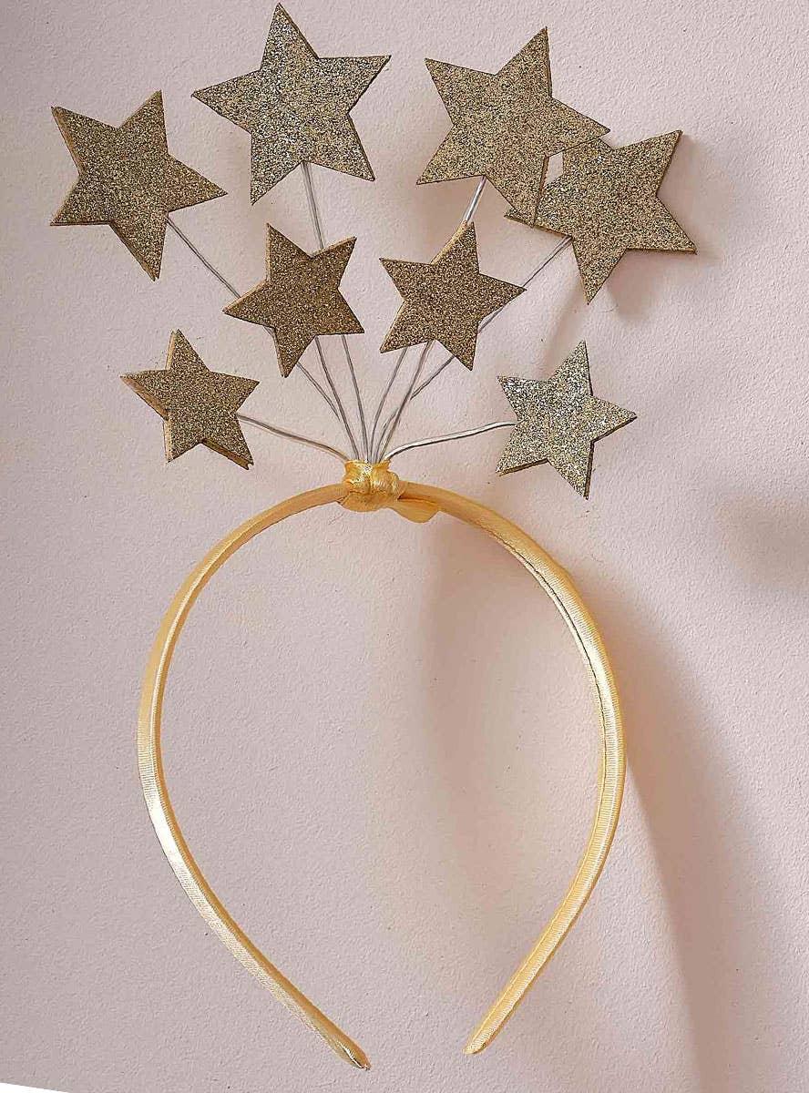 Image of Deluxe Gold Star Girls Christmas Headband - Alternate Image