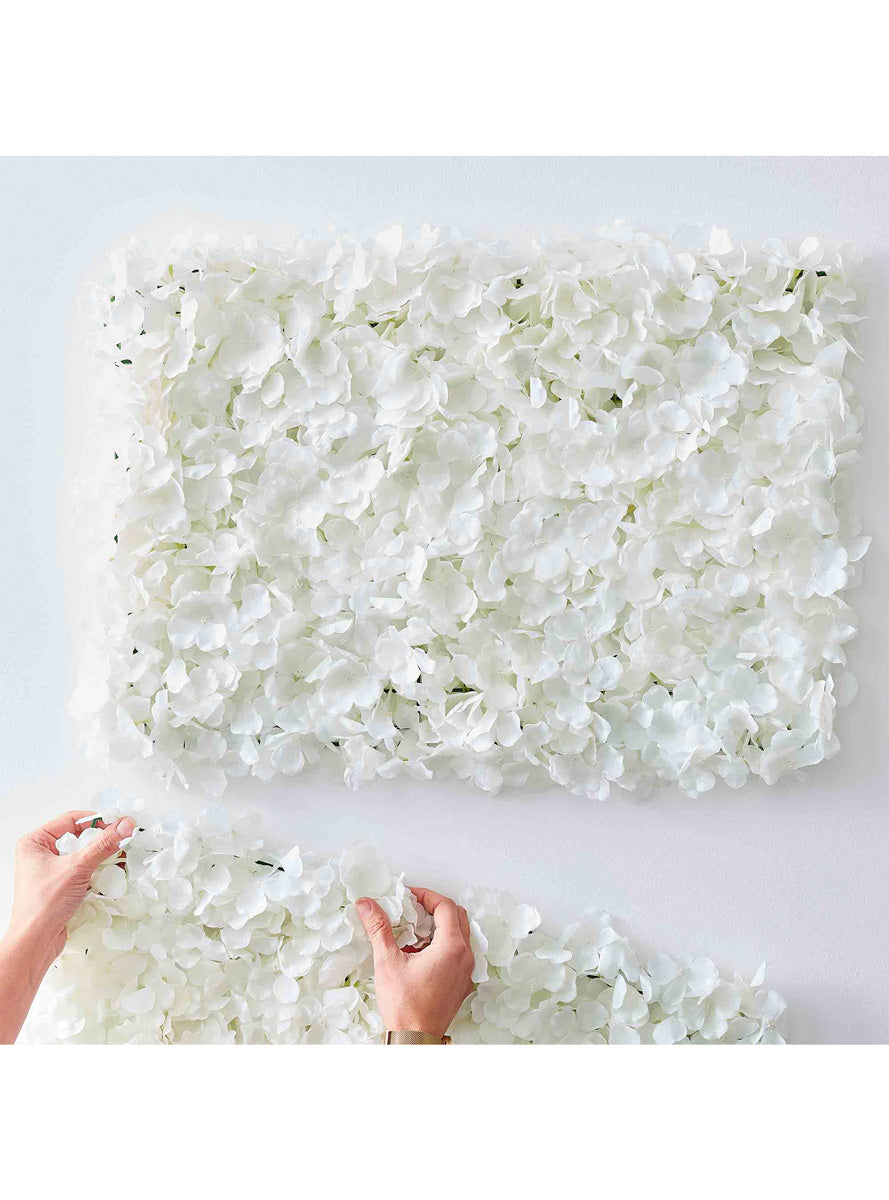 Gold Wedding 63cm White Artificial Flower Wall – Lifestyle Image