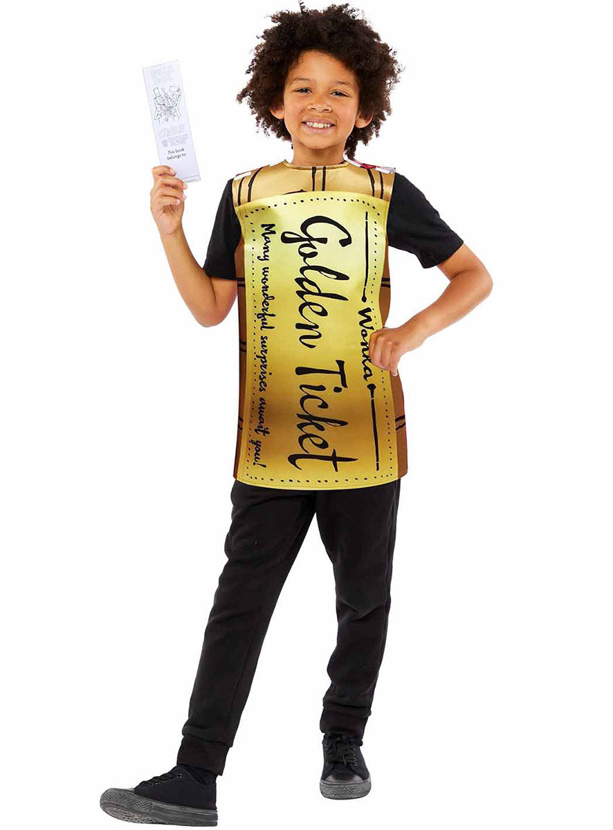 Alternative image 2 of Golden Ticket Boys Willy Wonka Bar Book Week Costume