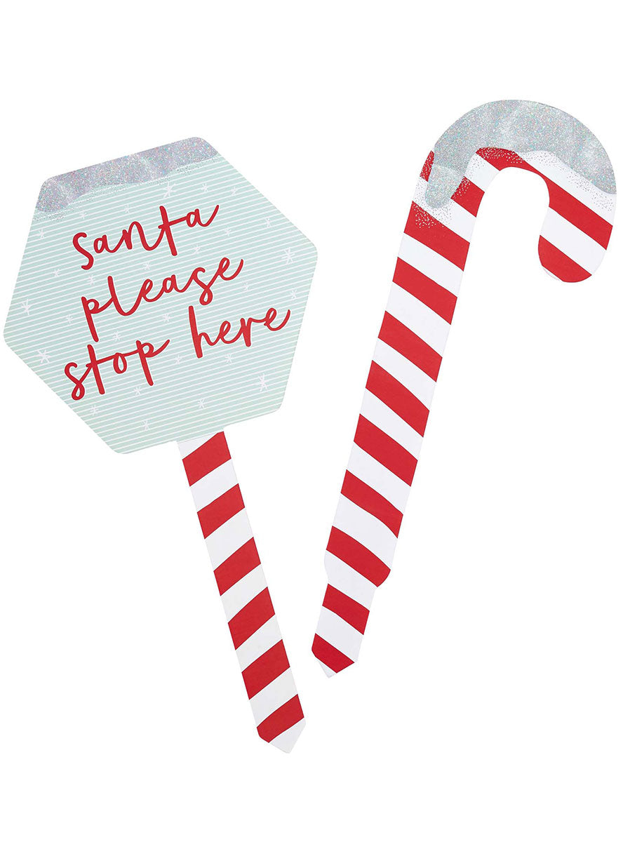 Santa Stop Here Garden Signs - Main Image