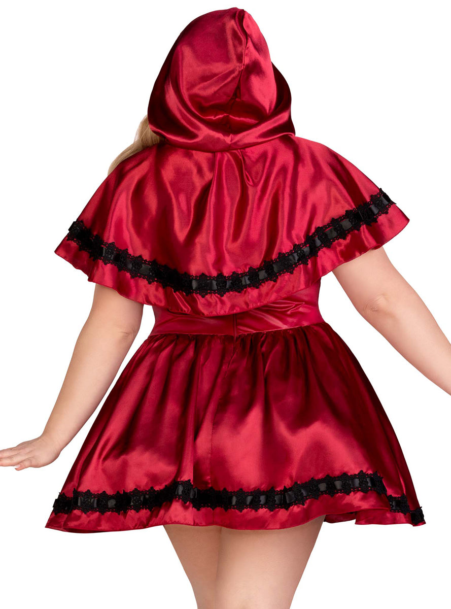 Plus Size Women's Sexy Little Red Riding Hood Costume - Close Back Image