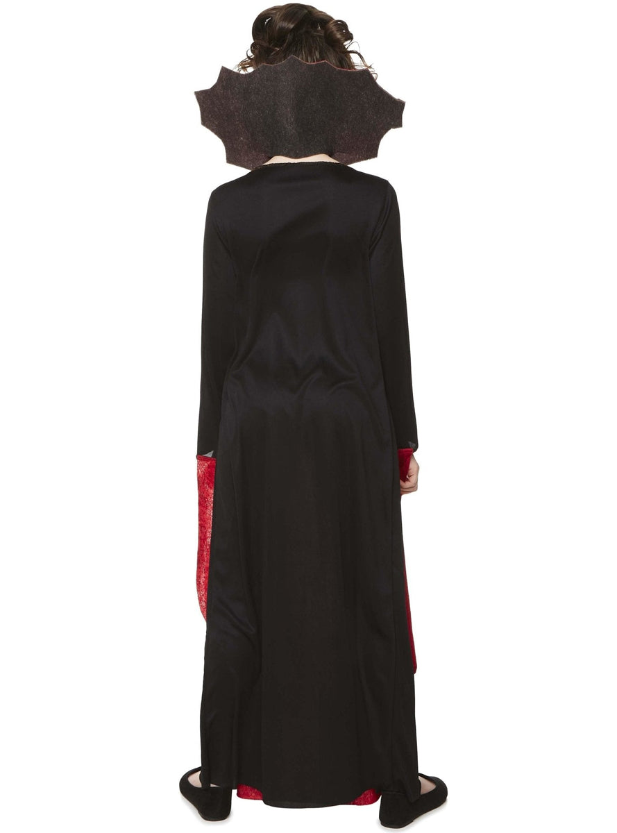 Red Gothic Girls Vampiress Halloween Costume - Back Image