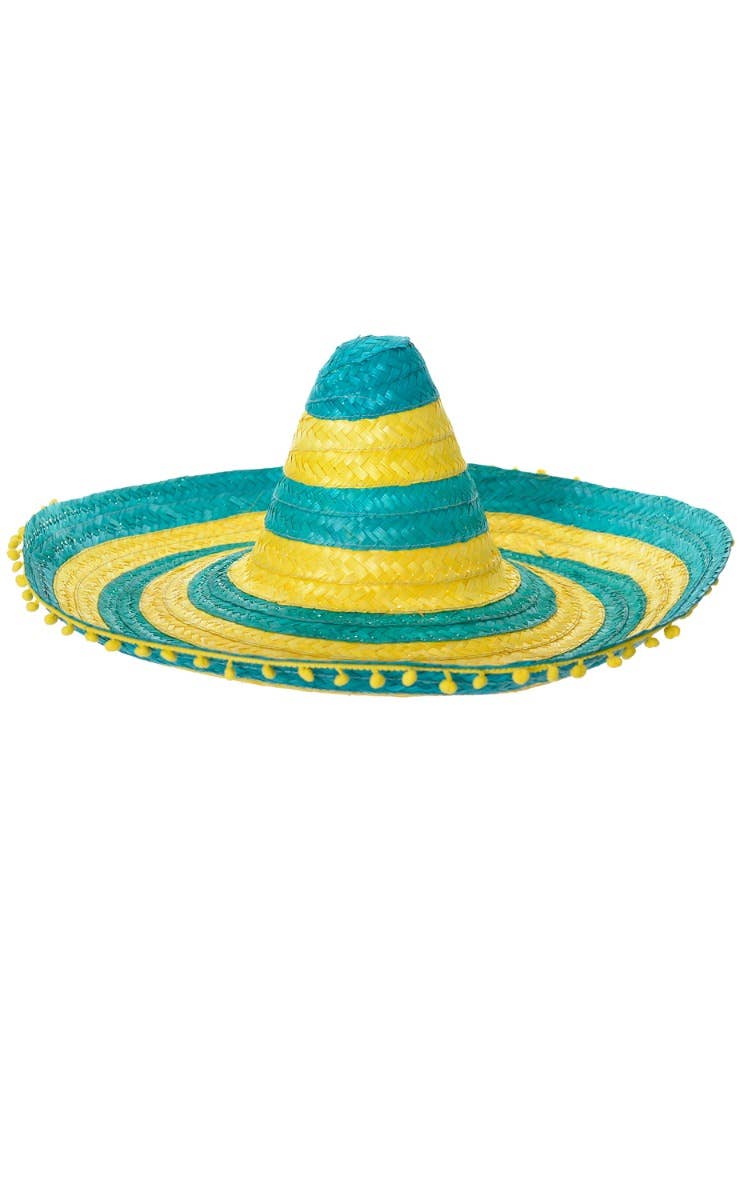 Green And Gold Australia Day Mexican Sombrero Costume Hat - Main Image