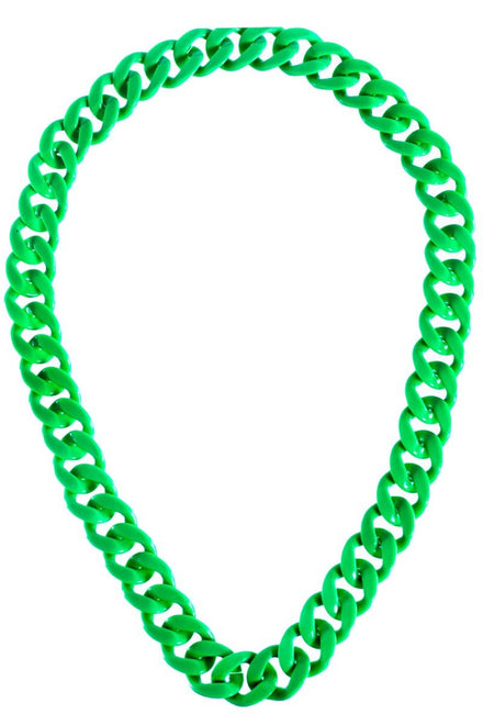 Neon Green 1980s Costume Chain Necklace