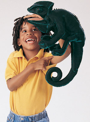 Green Chameleon Puppet - Lifestyle Image 1