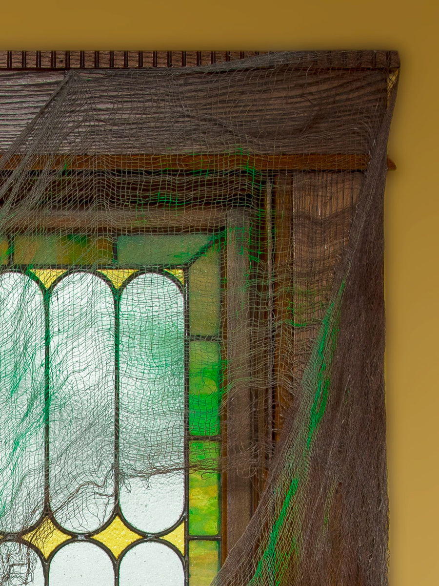 Green Gauze 240cm Halloween Drape Curtain - Close Image 1