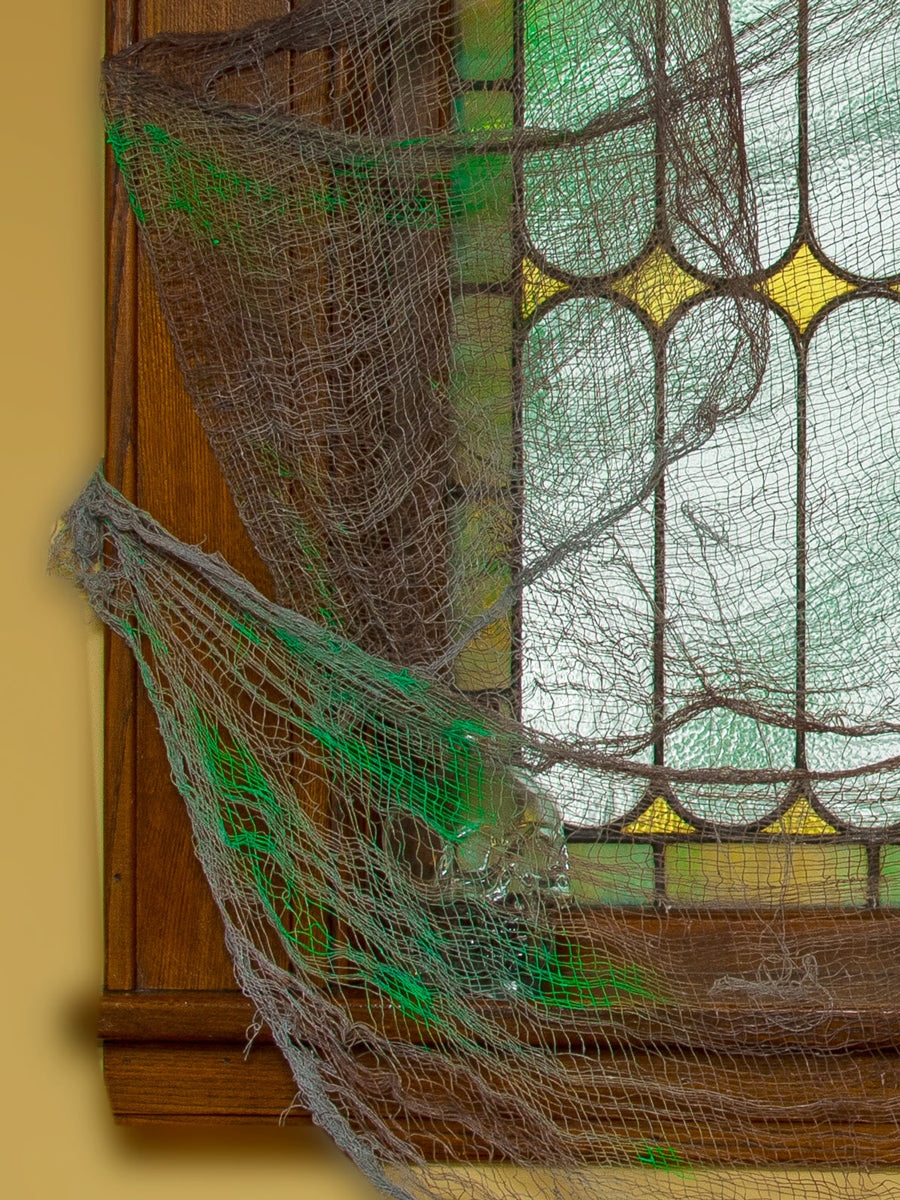 Green Gauze 240cm Halloween Drape Curtain - Close Image 2