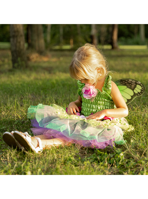 Green Girls Garden Fairy Costume Large - Lifestyle Image 3