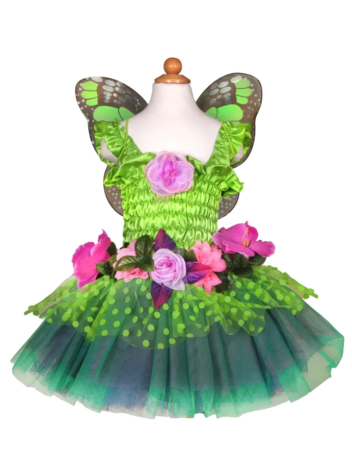 Green Girls Garden Fairy Costume Large - Main Image