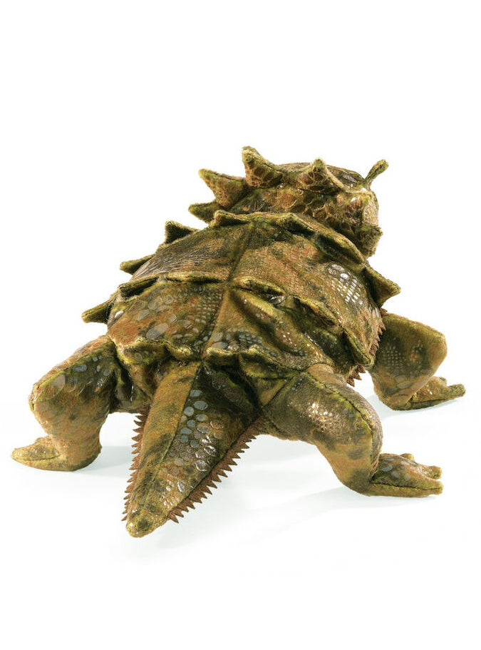 Green Horned Lizard Hand Puppet - Back Image