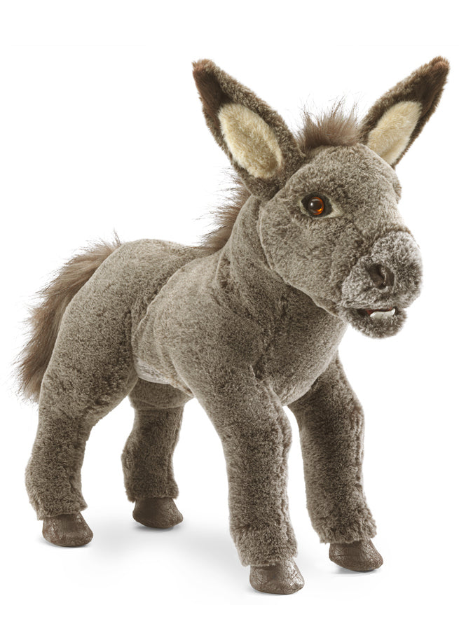 Grey Baby Donkey Large Plush Puppet