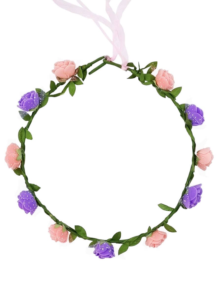 Dusty Pink and Purple Flower and Vines Costume Headband