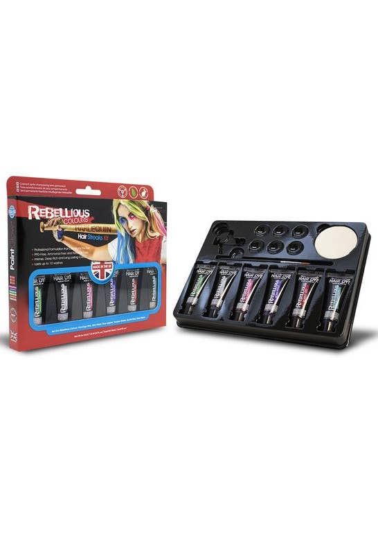 Harley Quinn Vibrant Hair Streaks 6 Colour Temporary Hair Dye Kit 2