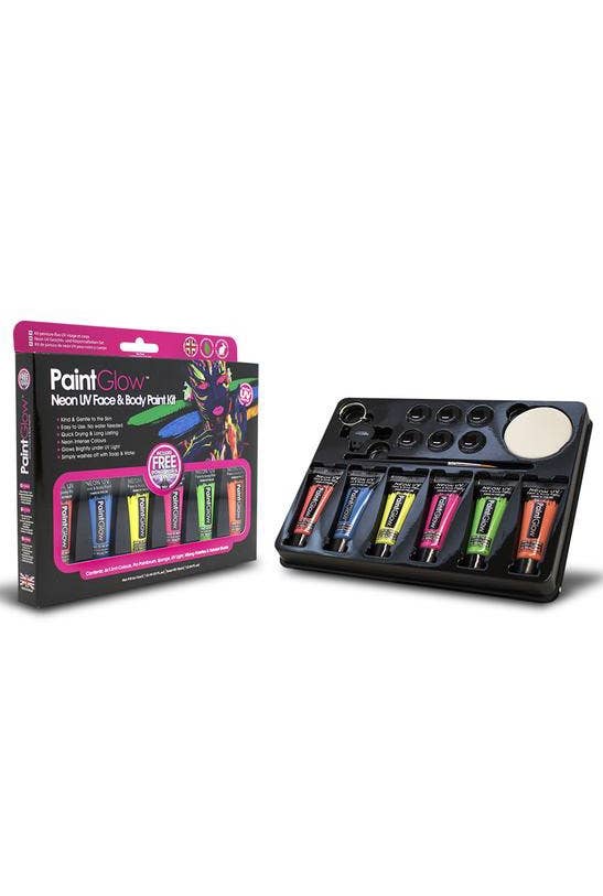 6 Colour Neon UV Reactive Face and Body Costume Festival Makeup Kit 2