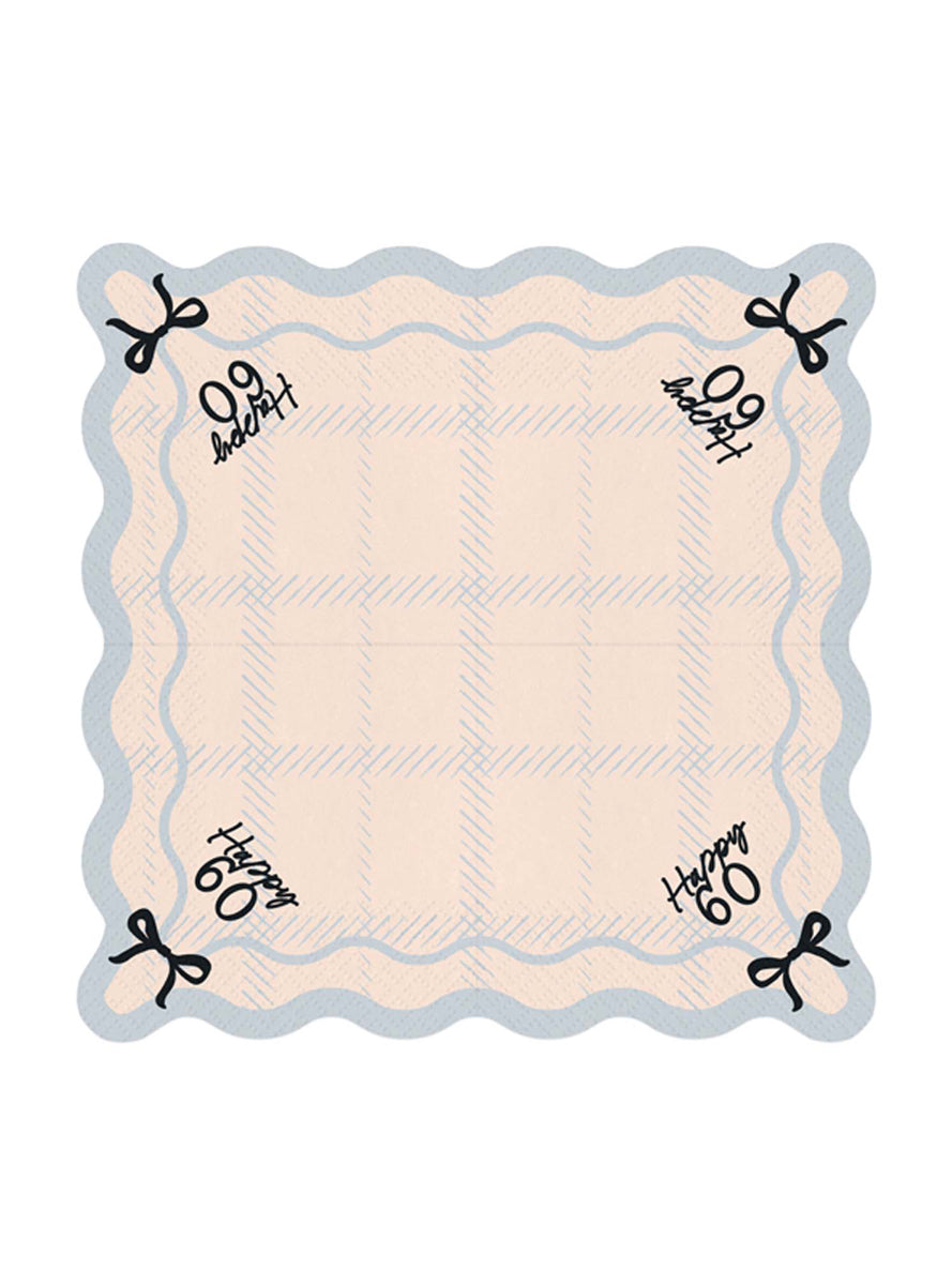 Happy 60th 12 Pack Party Napkins - Unfolded Image