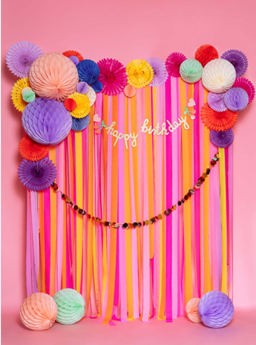 Happy Birthday 2m Long Rainbow and Cherries Party Banner - Lifestyle Image 1
