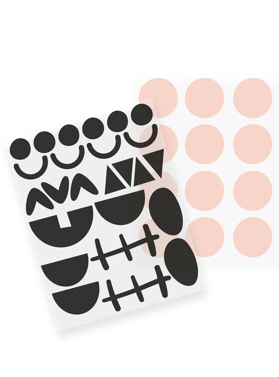 Happy Halloween 2 Pack Pumpkin Face Stickers - Main Image