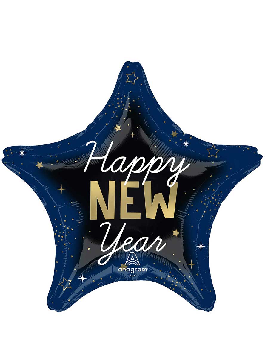 Celestial Star 45cm Happy New Year Foil Balloon