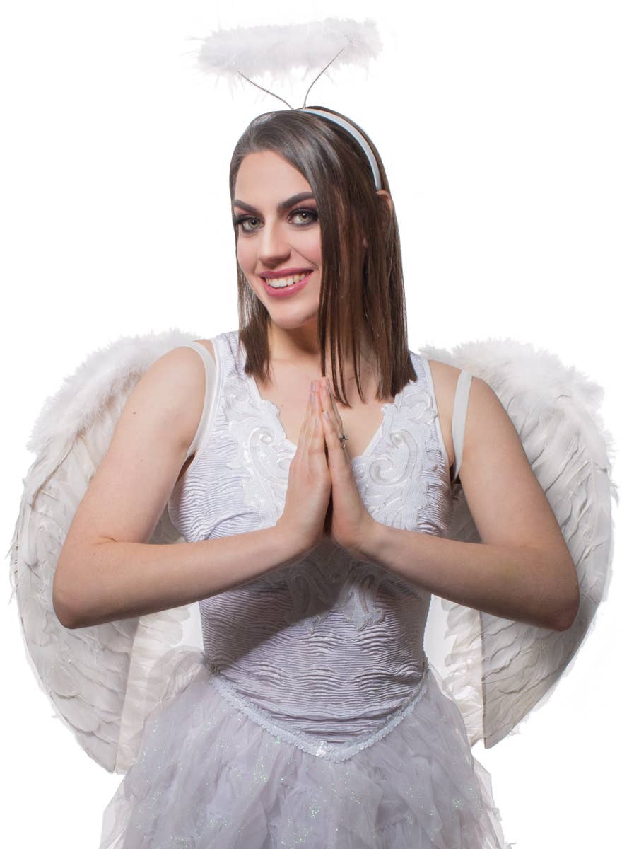Deluxe Large White Feather Angel Costume Wings - Alternate Image