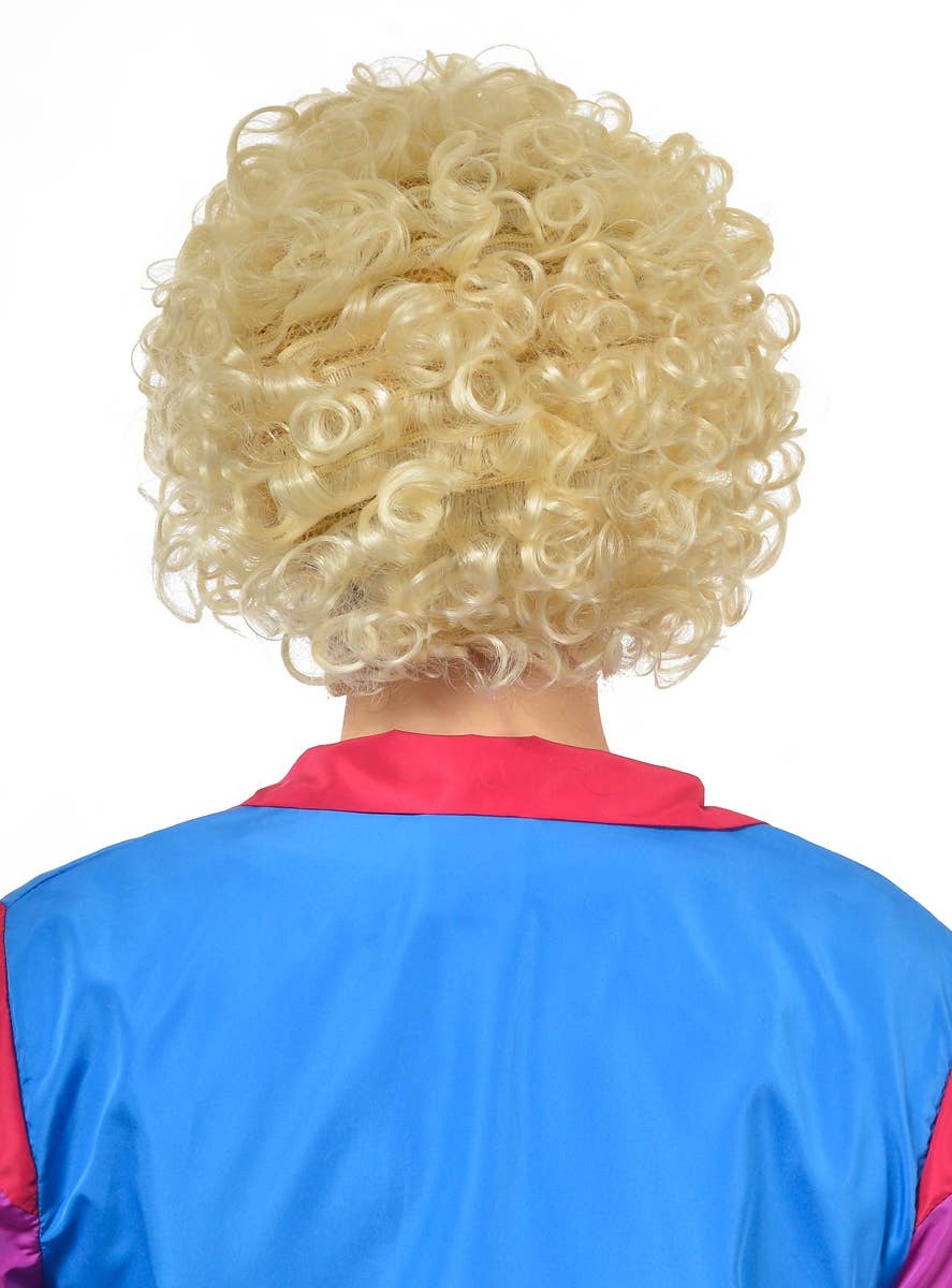 Image of Aussie Icon Kath Curly Blonde Women's Afro Costume Wig - Back View
