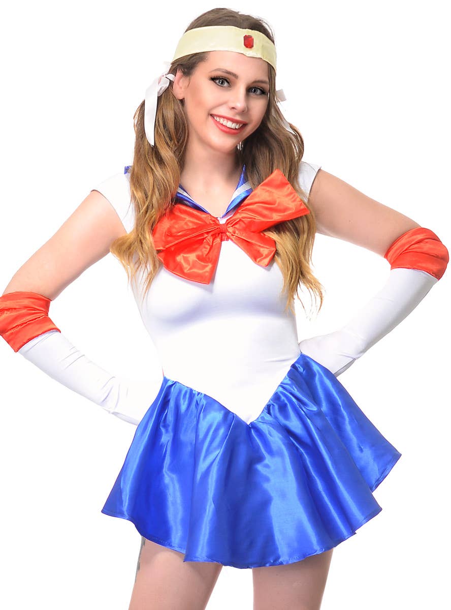 Image of Sailor Moon Womens Plus Size Anime Cosplay Costume - Close Up Image