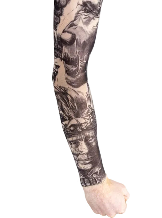 Hell From Above Adults Single Costume Tattoo Sleeve - Main Image