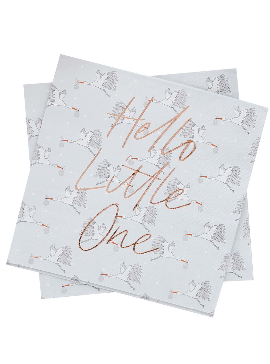 Hello Little One 16 Pack Baby Shower Lunch Napkins - Main Image