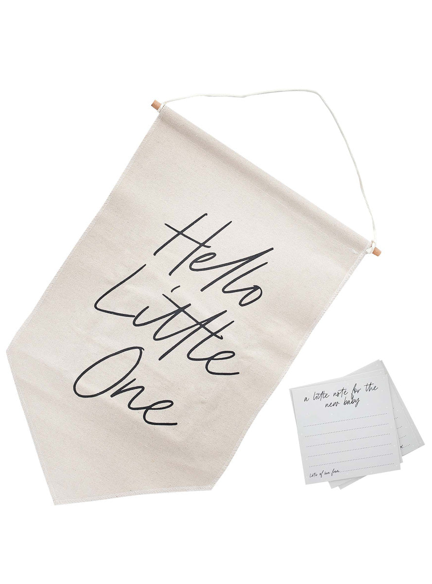 Hello Little One 39cm Baby Shower Canvas and Card Notes - Main Image