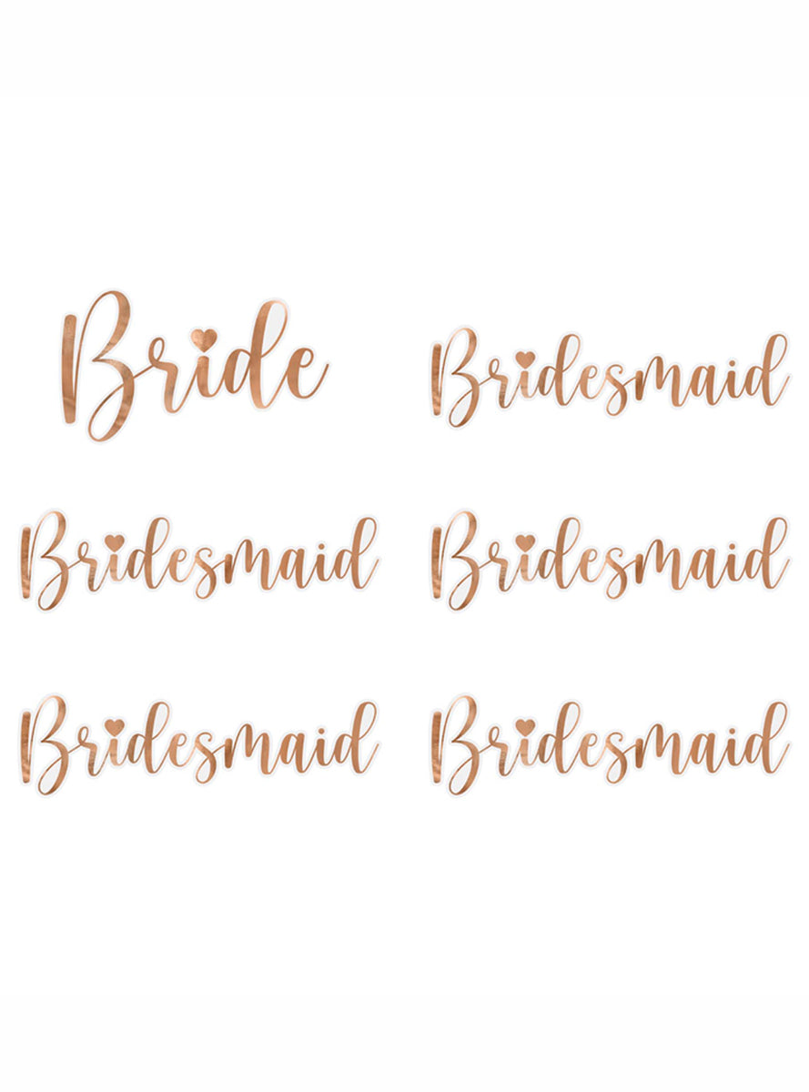 Hens Night 6 Pack Bride and Bridesmaid Glass Stickers - Alternative Image