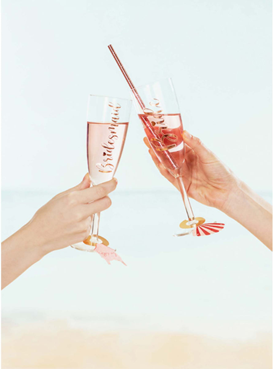 Hens Night 6 Pack Bride and Bridesmaid Glass Stickers - Main Image