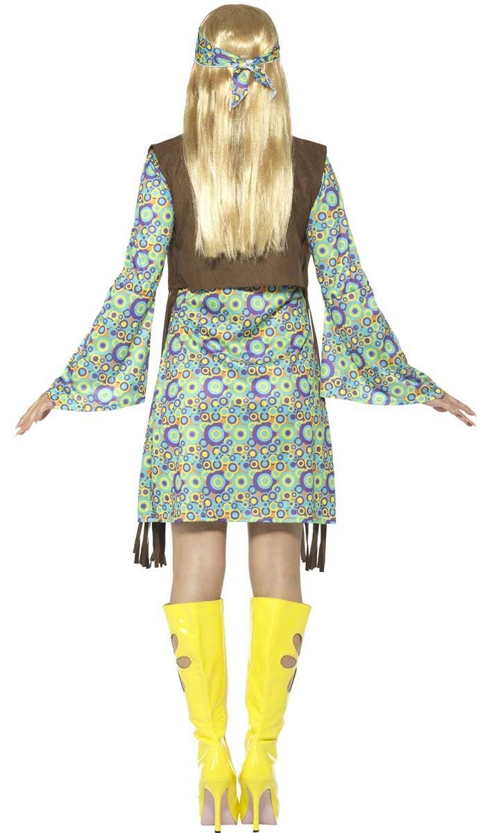 Women's Groovy Hippie Chick Retro 60s Costume - Back View