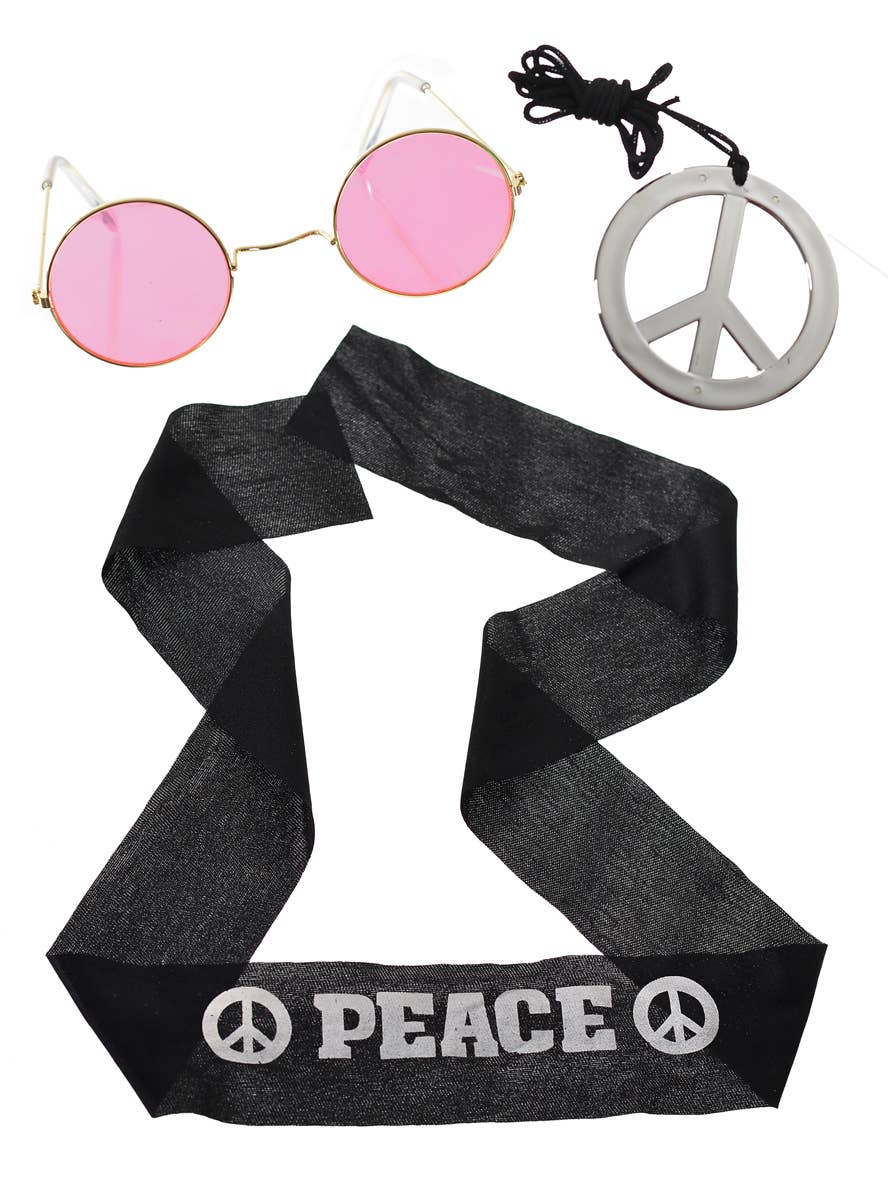 70s Hippie Peace and Love Costume Accessory Kit