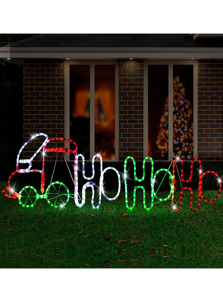 Ho Ho Ho Train Outdoor Rope Light Christmas Decoration