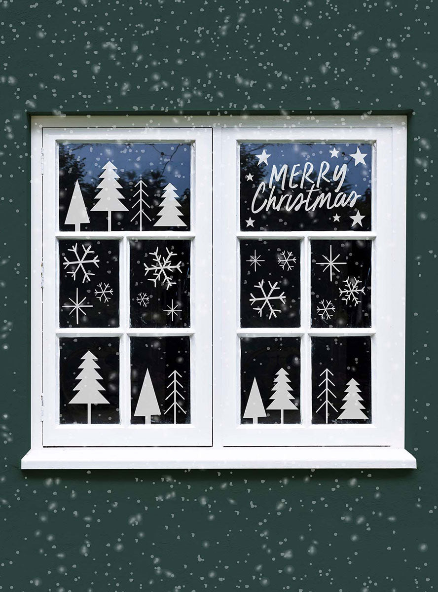 Holly Jolly Festive Christmas Window Stencil Set - Alternate Image 2