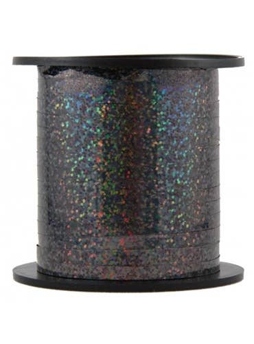 Image of Holographic Black 225cm Long Curling Ribbon - Alternate Image