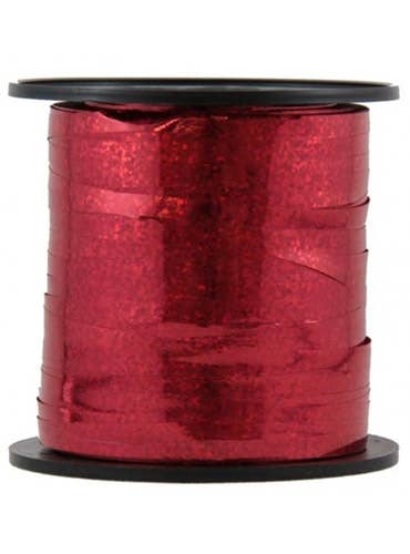 Image of Holographic Red 225cm Long Curling Ribbon - Alternate Image
