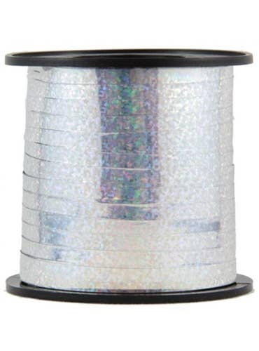 Image of Holographic Silver 225cm Long Curling Ribbon