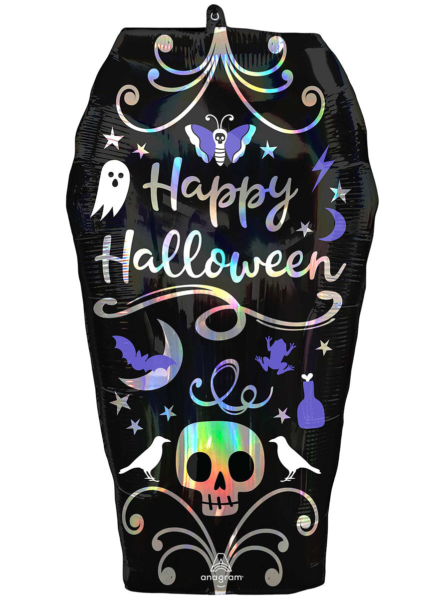 Holographic Halloween Coffin Foil Balloon - Main Image
